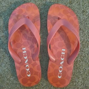 Pink Coach Flip Flops - Size 6